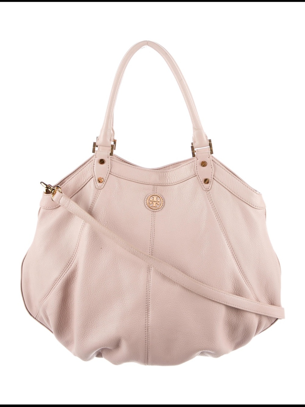 Tory Burch Blush Pebbled Leather Shoulder Tote